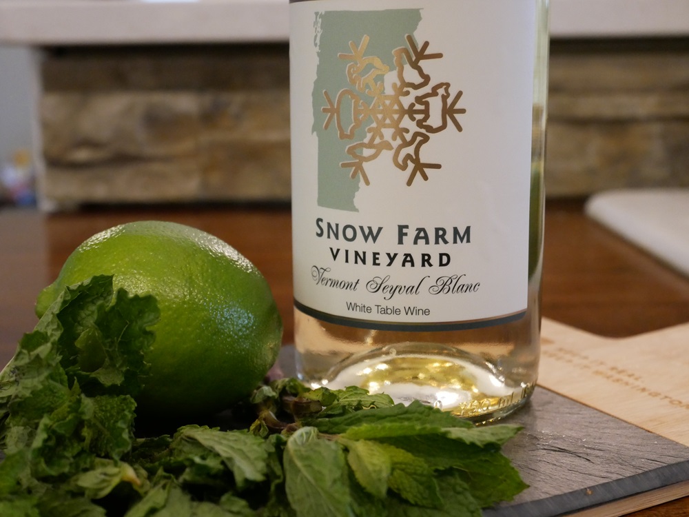 summer cocktails snow farm wine bottle with lime