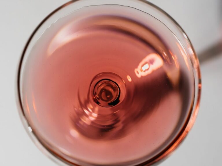 rose wine from above